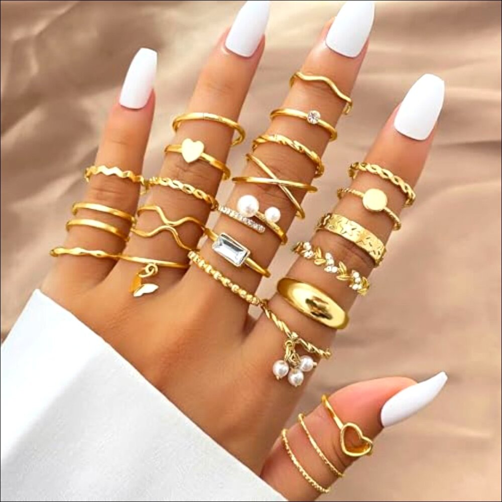 Vintage Stackable Knuckle Rings Set Adjustable Si… - image 2